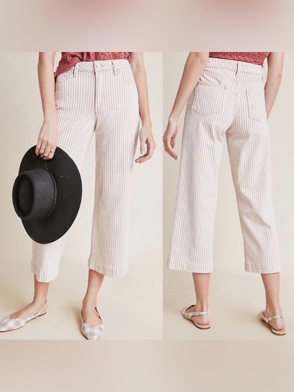 Paige pink/white stripe Nellie jeans- size 25